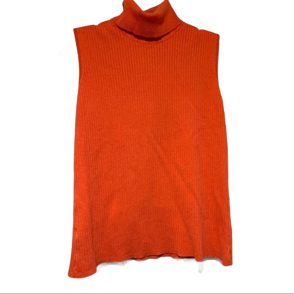 Chico’s Orange Sleeveless Turtleneck size 2/Large - Picture 1 of 4